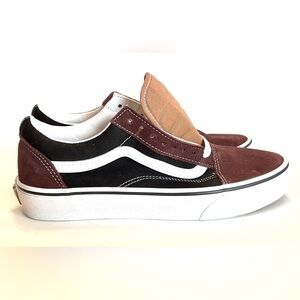 Vans Men's Sz.7 /8.5 Womens Burgundy and Black Sneakers NWOT